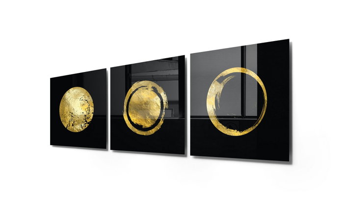 Wallity Set de 3 Cuadros Decorativos de Vidrio Templado Multicolor 40 x 40 cm